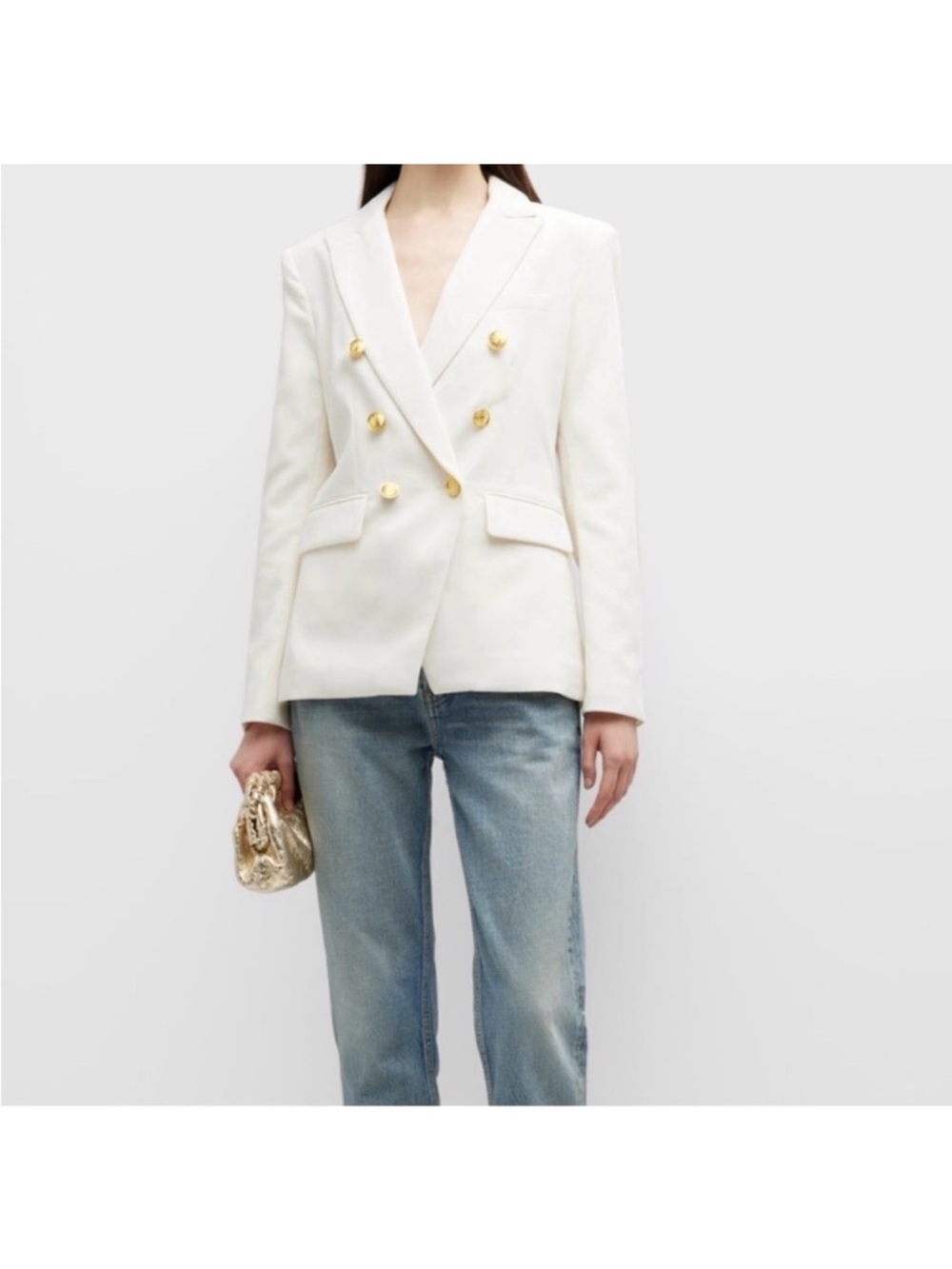 Rag & Bone Women's Double-Breasted White ‘Preston’ Blazer - Picture 3 of 11